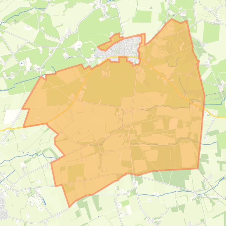 Kaart van de buurt Verspreide huizen Vasse.