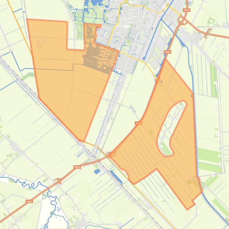 Kaart van de buurt Verspreide huizen.