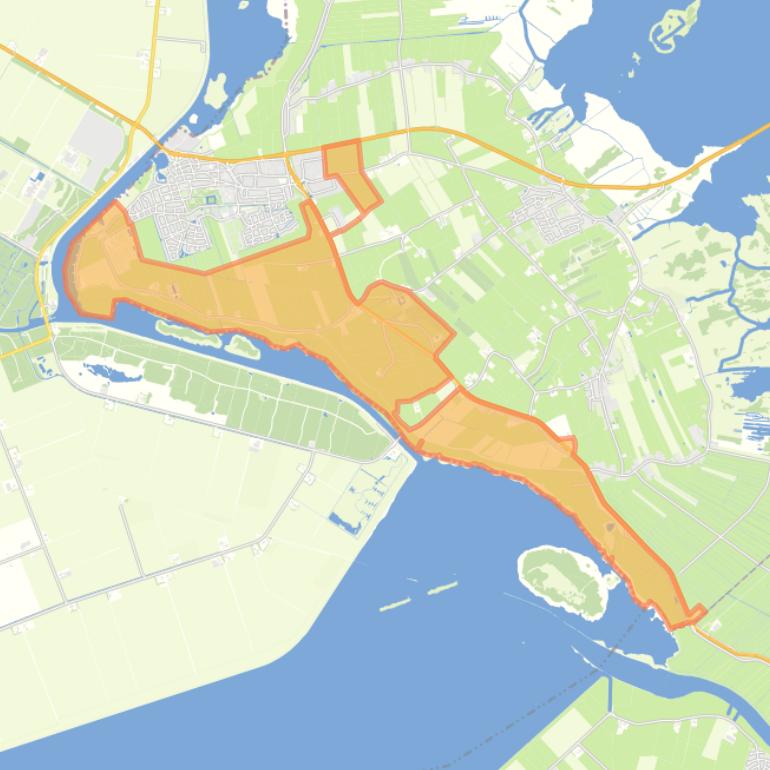 Kaart van de buurt Verspreide huizen Vollenhove.