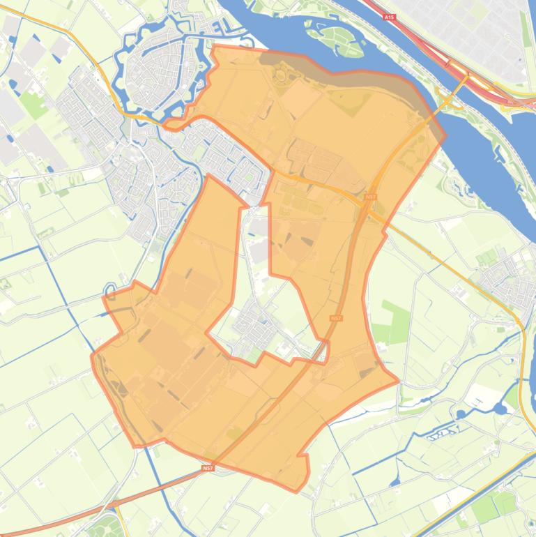 Kaart van de buurt Verspreide huizen.