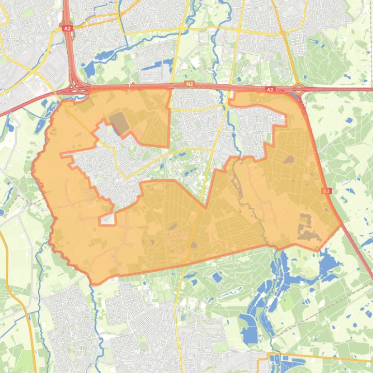 Kaart van de buurt Verspreide huizen.