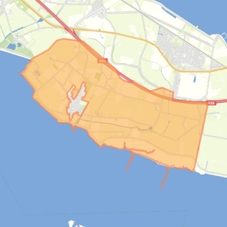 Kaart van de buurt Verspreide huizen Waarde.