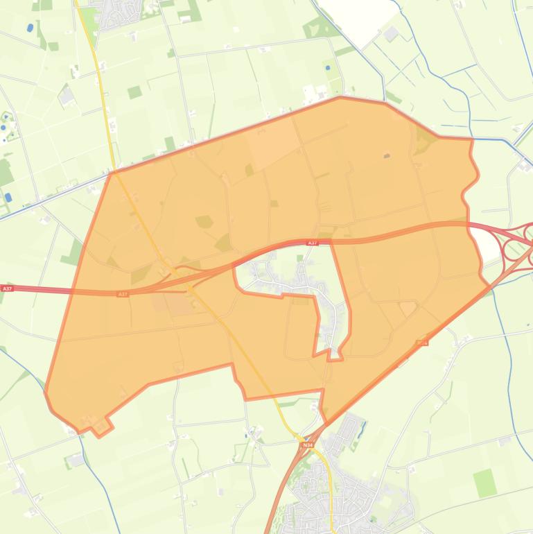 Kaart van de buurt Verspreide huizen Wachtum.