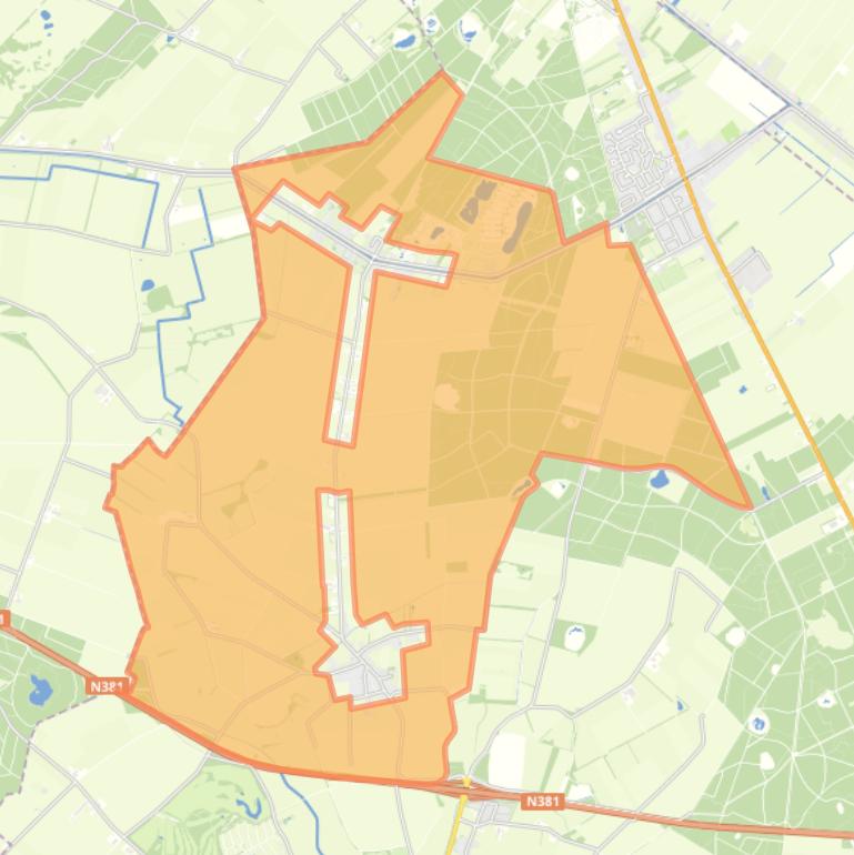 Kaart van de buurt Verspreide huizen Wezuperbrug.
