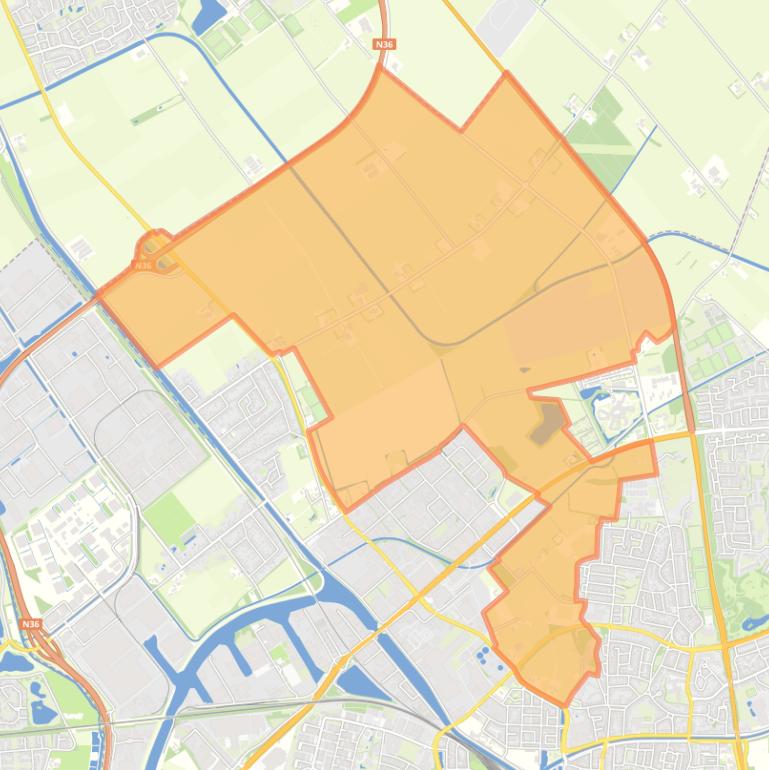 Kaart van de buurt Verspreide huizen wijk 12.