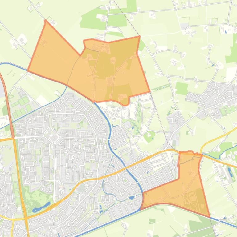 Kaart van de buurt Verspreide huizen wijk 13.