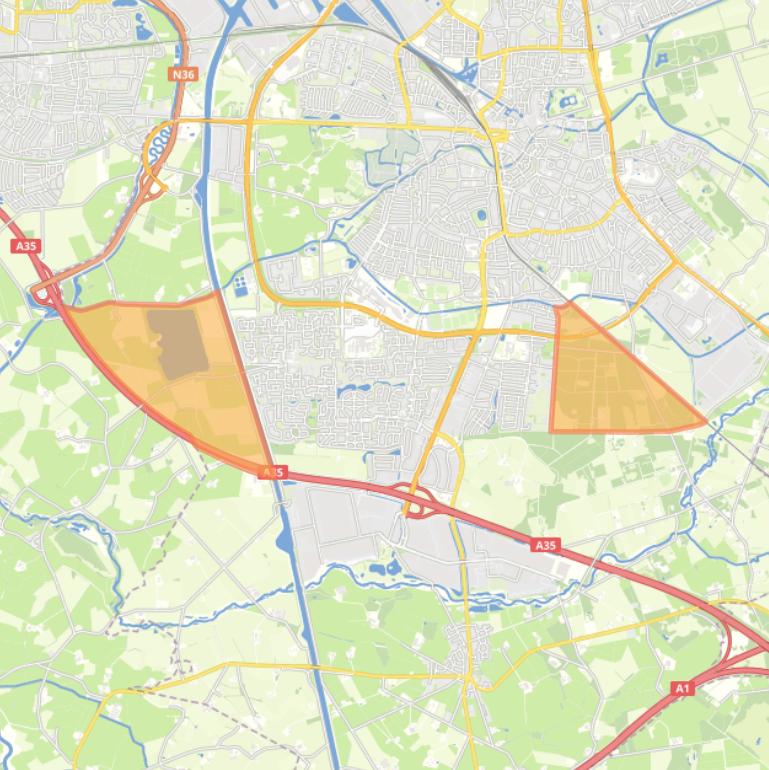 Kaart van de buurt Verspreide huizen wijk 19.