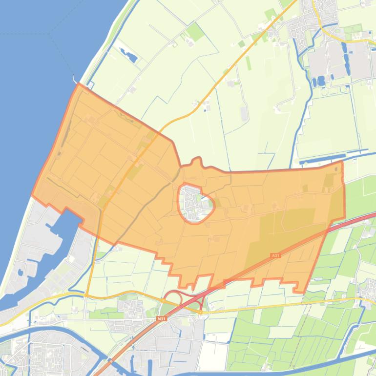 Kaart van de buurt Verspreide huizen Wijnaldum.