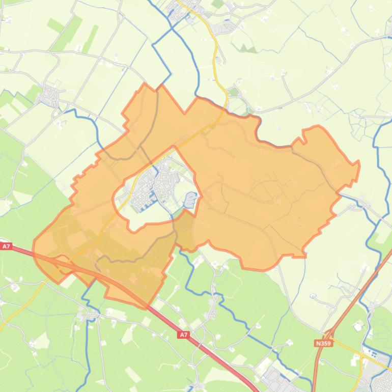 Kaart van de buurt Verspreide huizen Witmarsum.