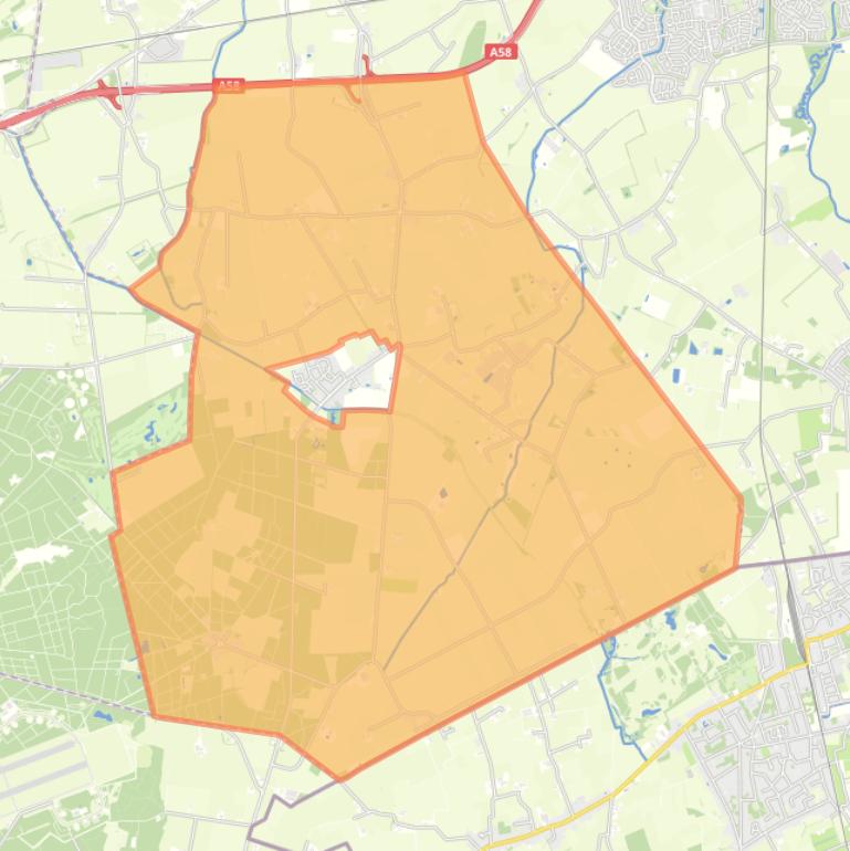 Kaart van de buurt Verspreide huizen Wouwse Plantage.