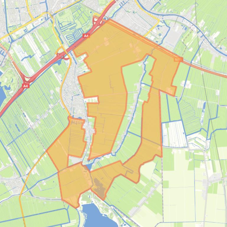 Kaart van de buurt Verspreide huizen.