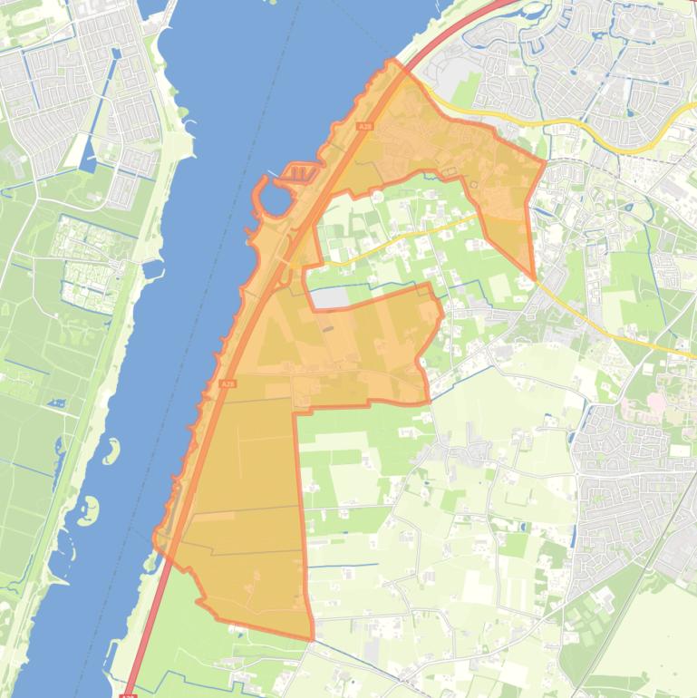 Kaart van de buurt Verspreide huizen Zuiderzeeland.