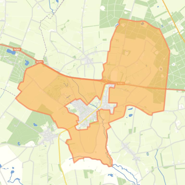 Kaart van de buurt Verspreide huizen Zweeloo.