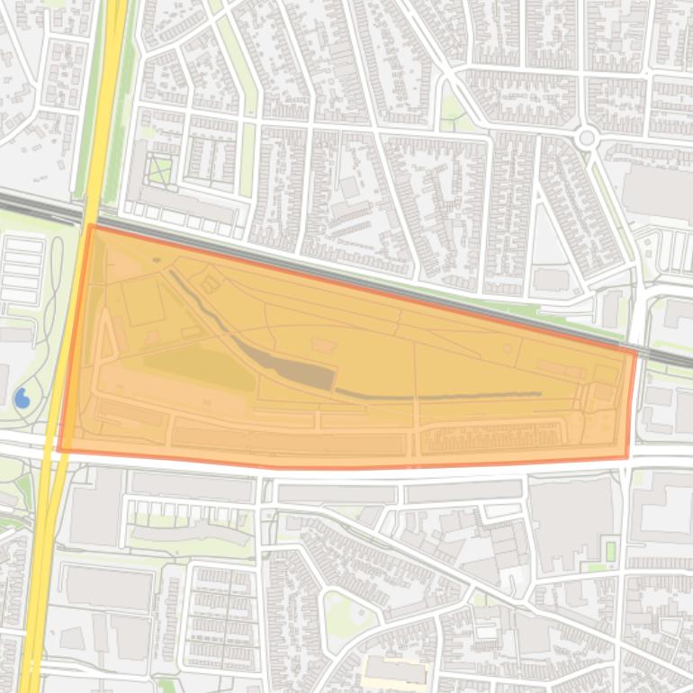 Kaart van de buurt VGL-terrein.