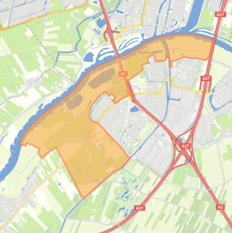 Kaart van de buurt Vianen buitengebied noord.