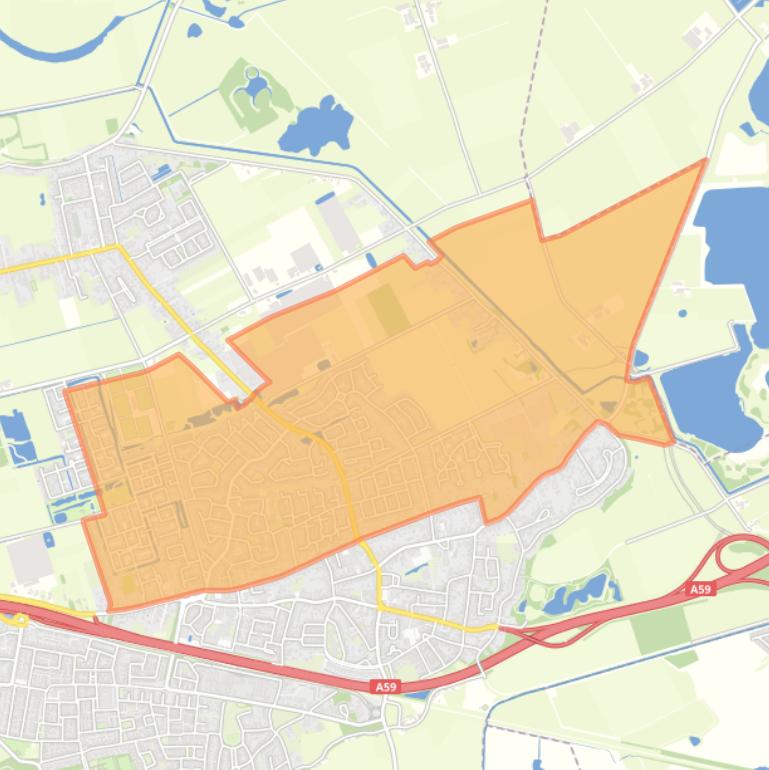 Kaart van de buurt Vijfhoeven.