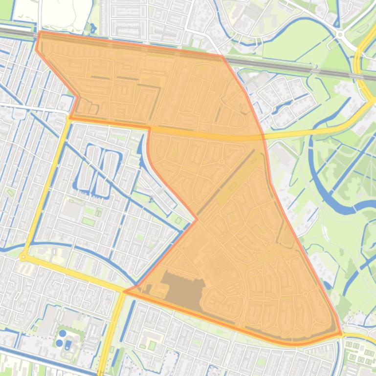 Kaart van de buurt Vleuterweide-Noord/Oost/Centrum.