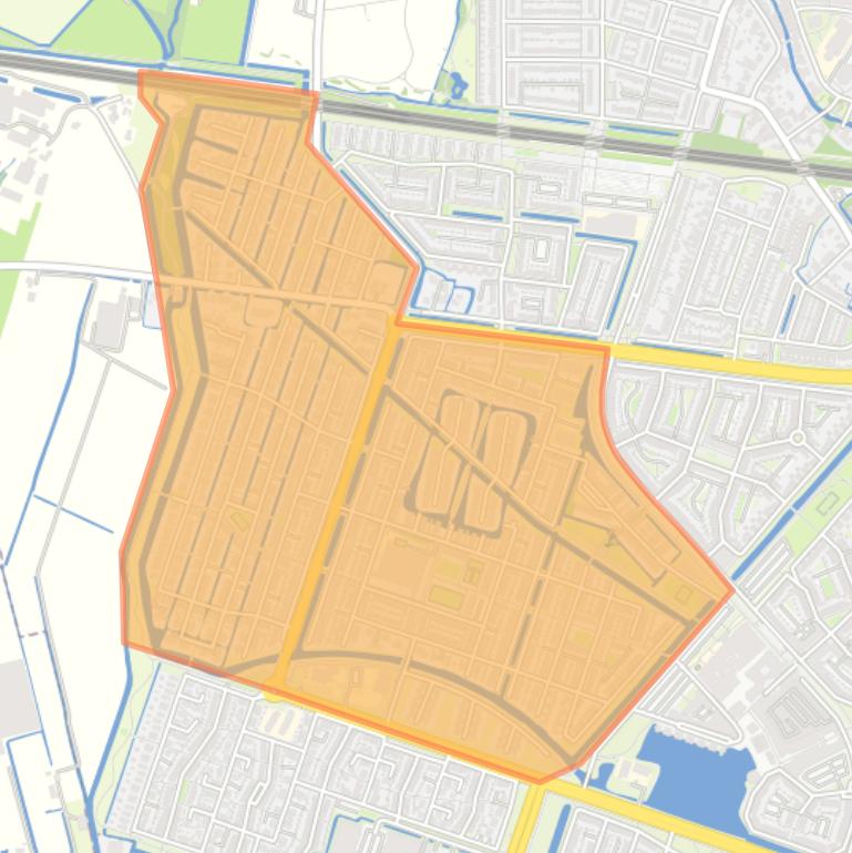 Kaart van de buurt Vleuterweide-West.