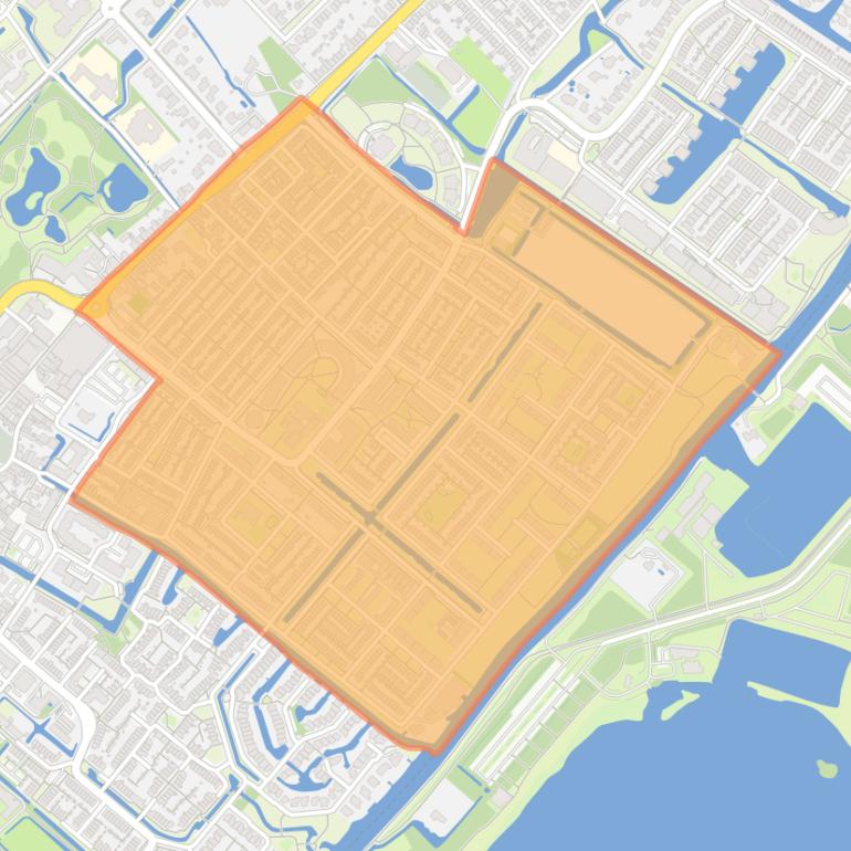 Kaart van de buurt Vlietwijk.