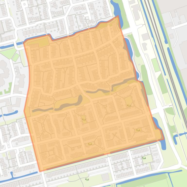 Kaart van de Vogelbuurt-Oost.