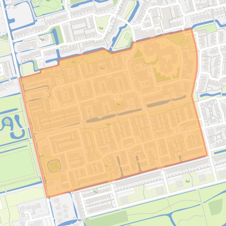 Kaart van de Vogelbuurt-West.