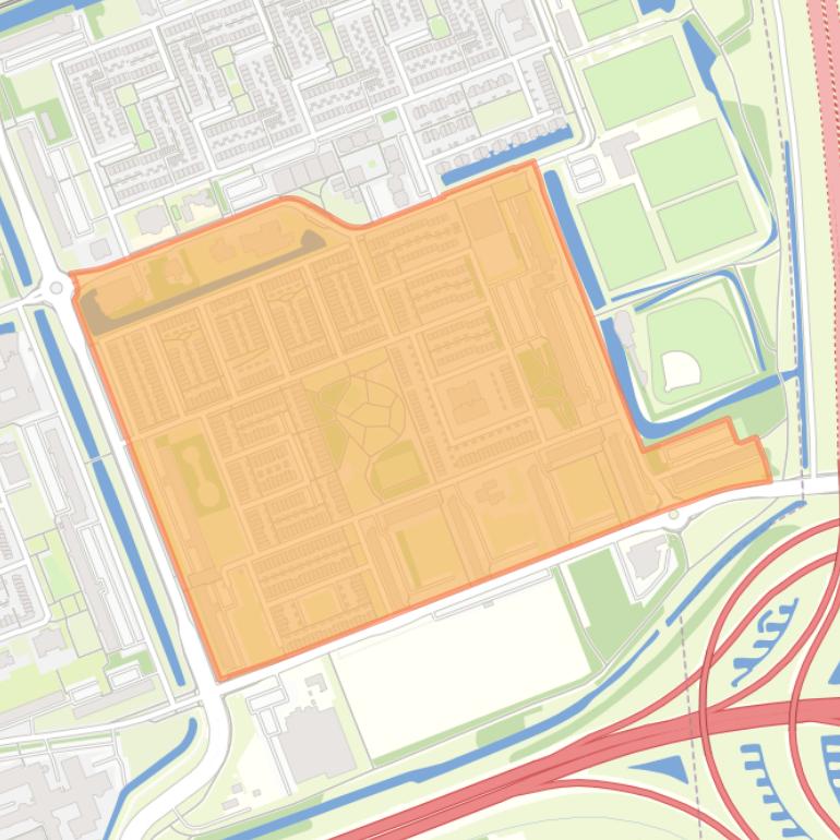 Kaart van de Vogelbuurt Zuid.