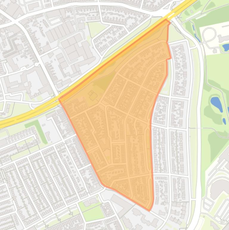 Kaart van de Vogeltjesbuurt West.