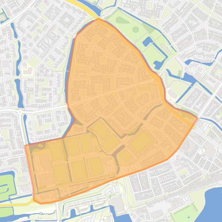 Kaart van de Volendam-Katham + Planetenbuurt.