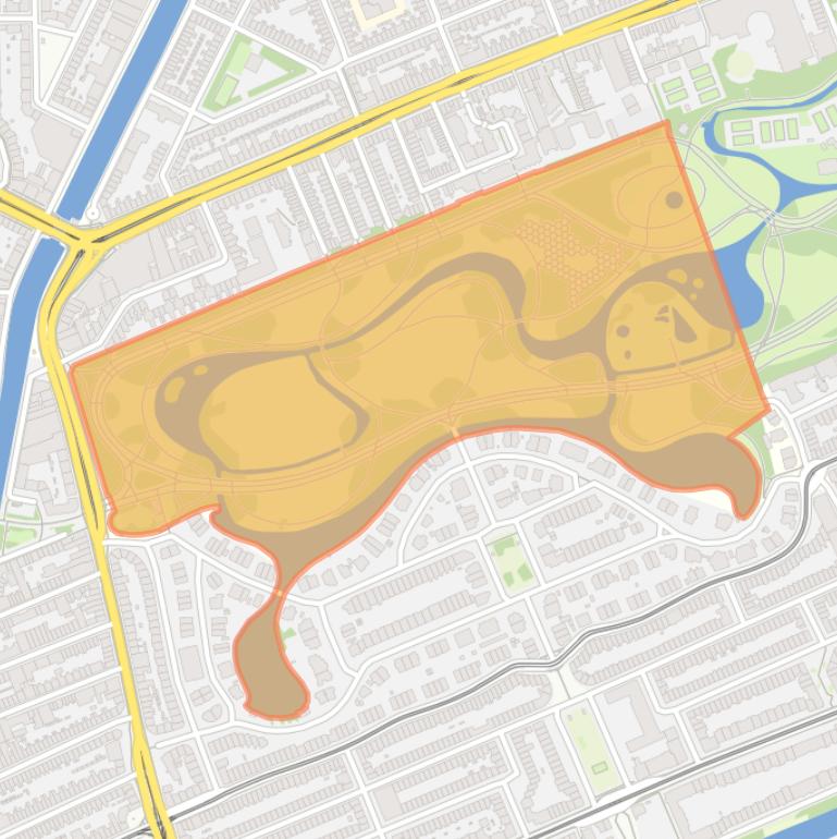 Kaart van de buurt Vondelpark-West.