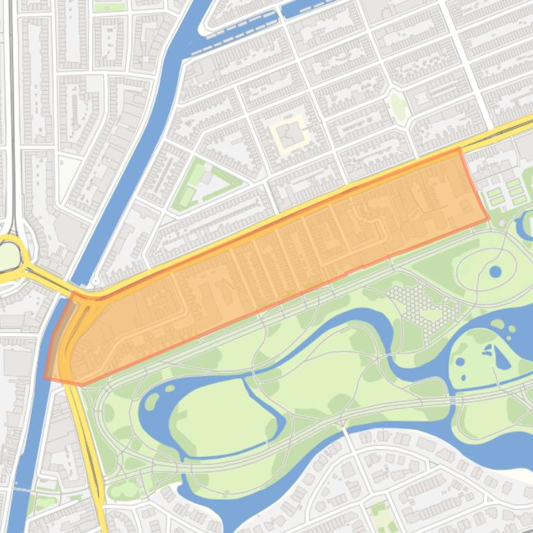 Kaart van de Vondelparkbuurt-West.