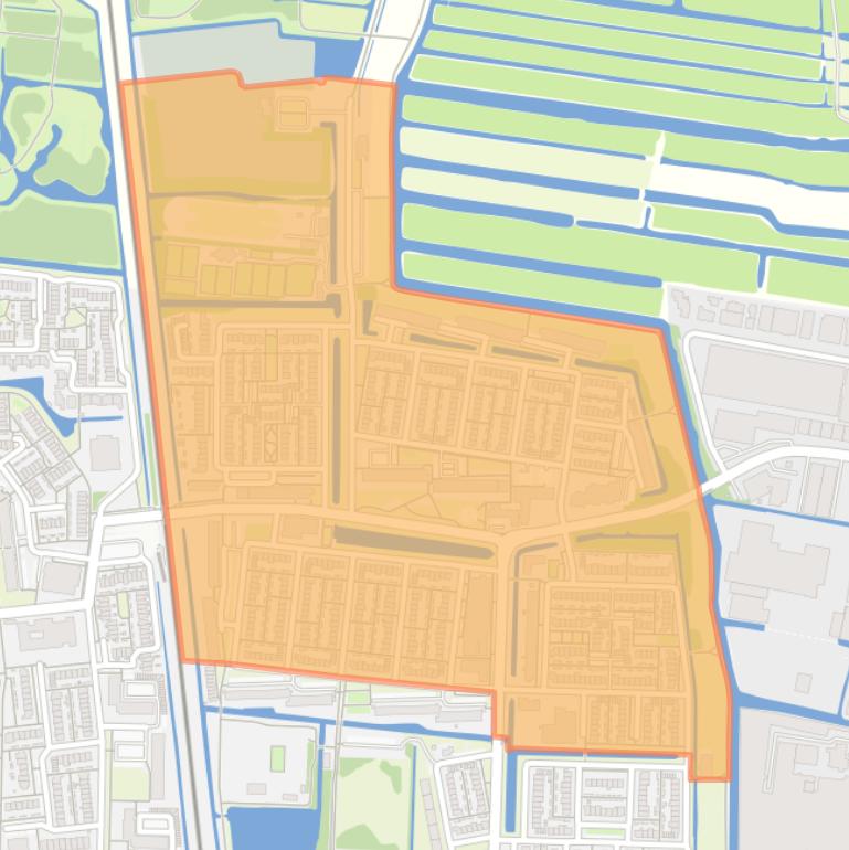 Kaart van de buurt Vondelwijk.