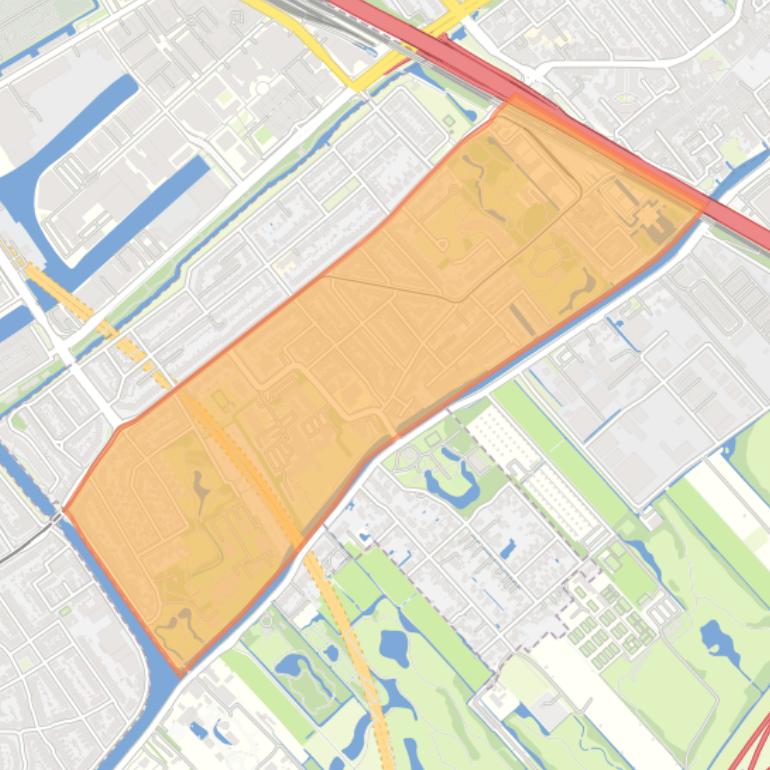 Kaart van de buurt Voorburg West zuid.