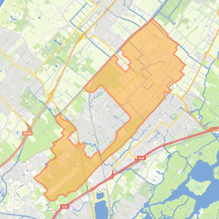 Kaart van de buurt Voorhout buitengebied.