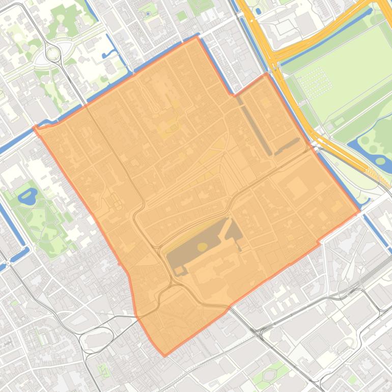 Kaart van de buurt Voorhout.