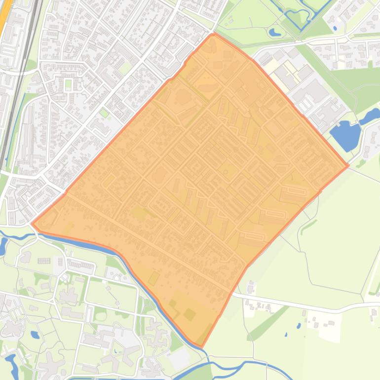 Kaart van de buurt Vredeveld Zuid.