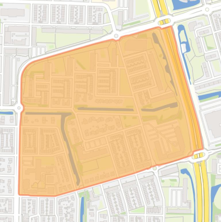 Kaart van de Vredeveldbuurt.