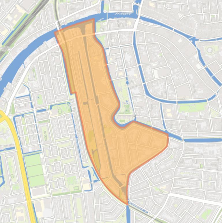 Kaart van de buurt Vreewijk.