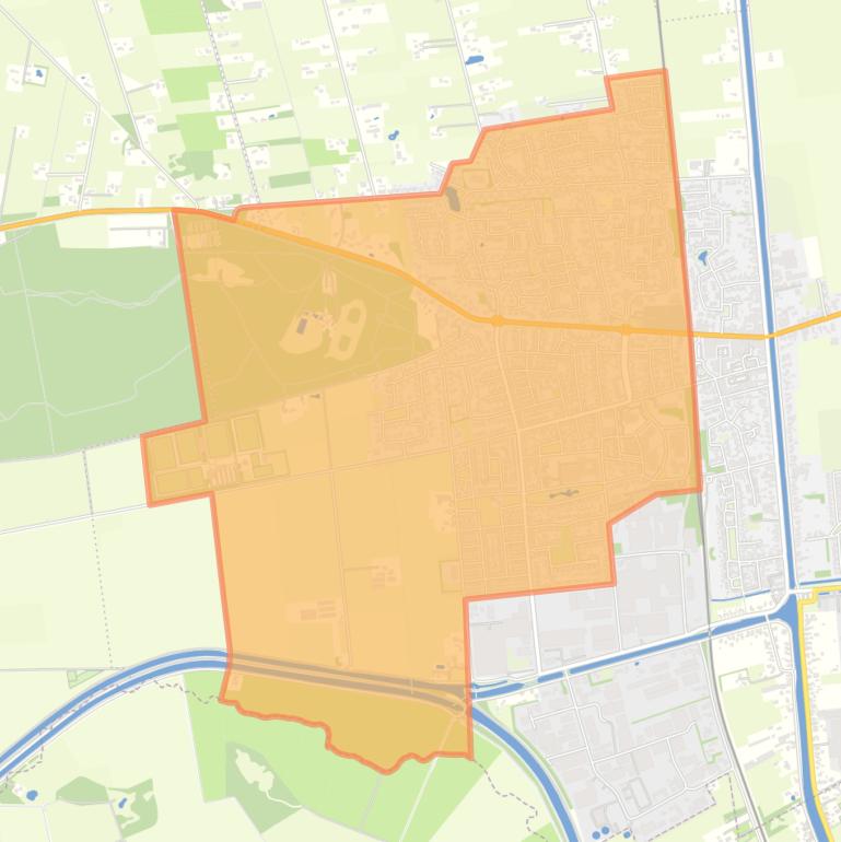 Kaart van de buurt Vroomshoop-West.
