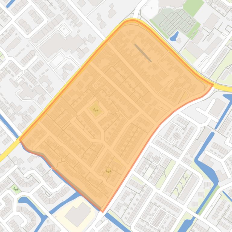 Kaart van de Vrouwenpolderbuurt.