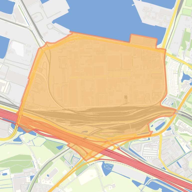 Kaart van de buurt Waalhaven Zuid.