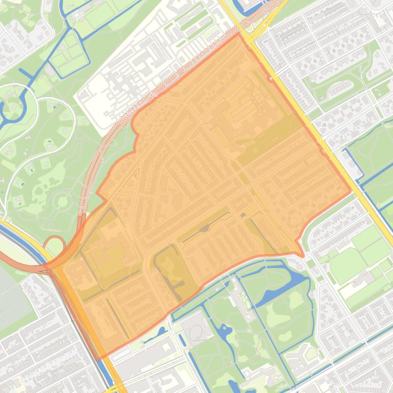 Kaart van de buurt Waalsdorp.