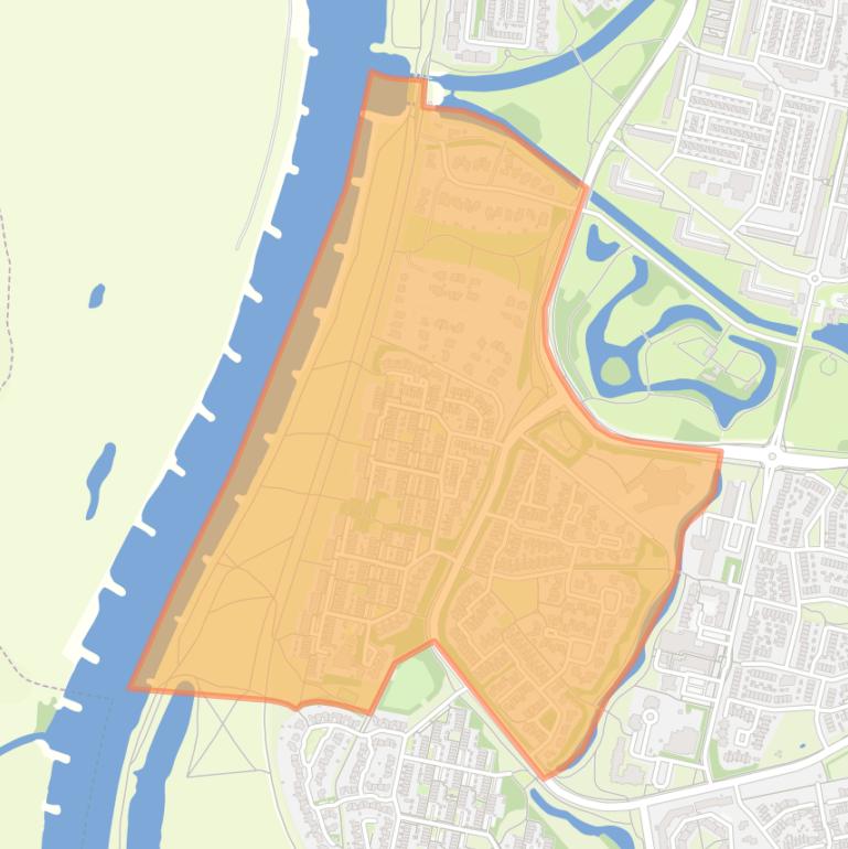 Kaart van de buurt Waarden en weerdslag.