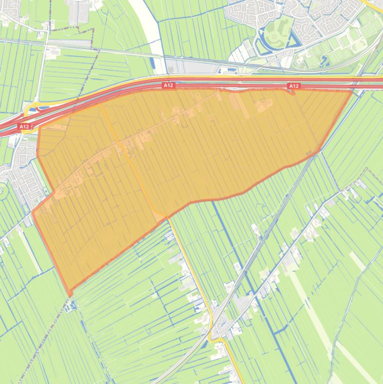 Kaart van de buurt Waarder-Oost.