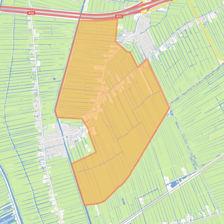 Kaart van de buurt Waarder-West.