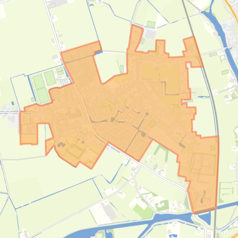 Kaart van de buurt Waarland (woonkern).