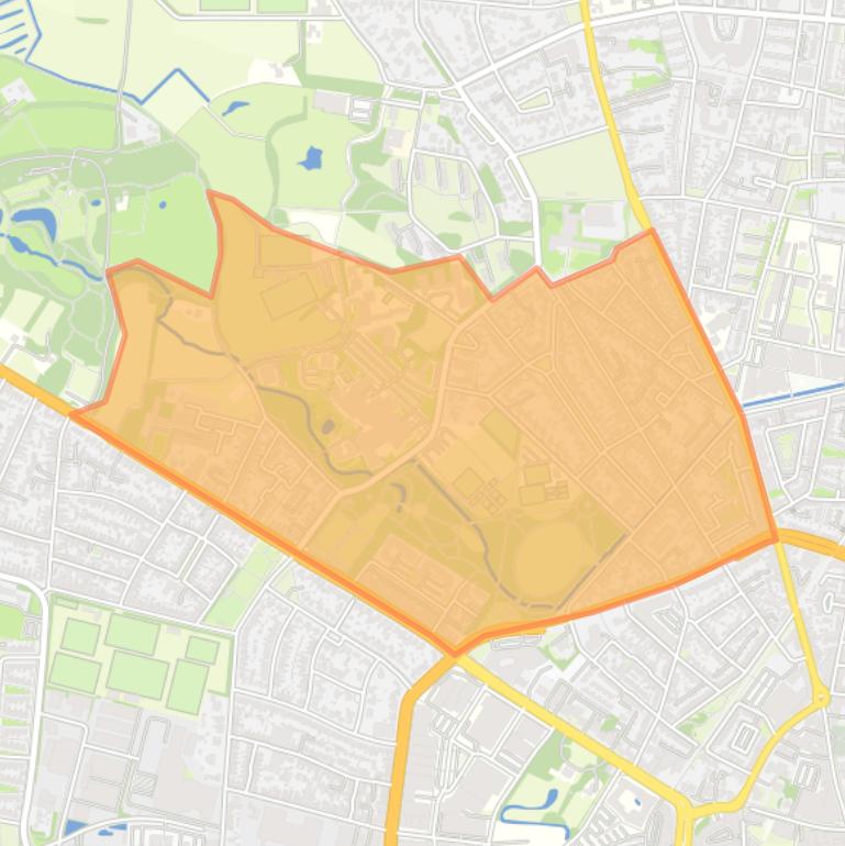 Kaart van de buurt Walhof-Roessingh.