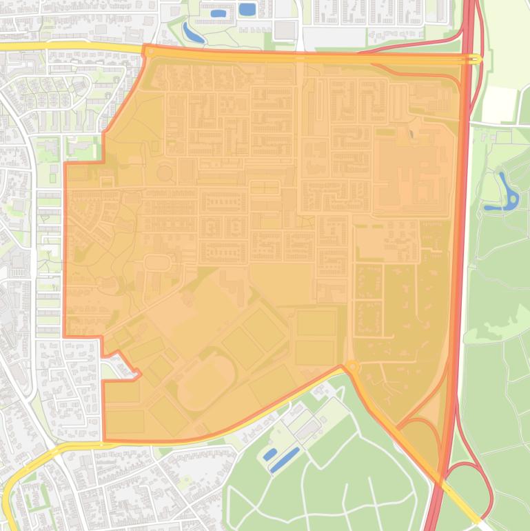 Kaart van de buurt Warande-Oost.