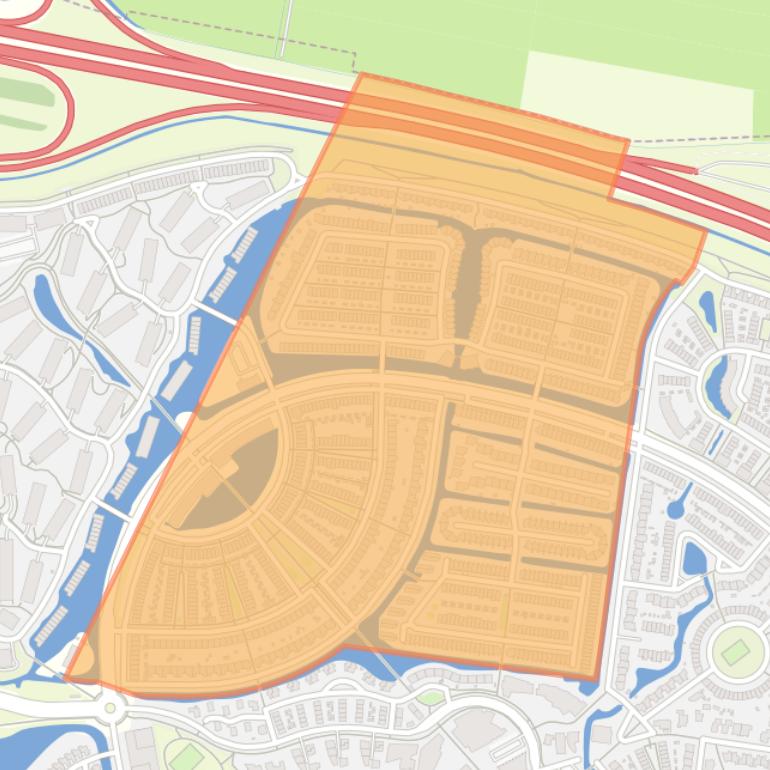 Kaart van de buurt Waterkwartier.