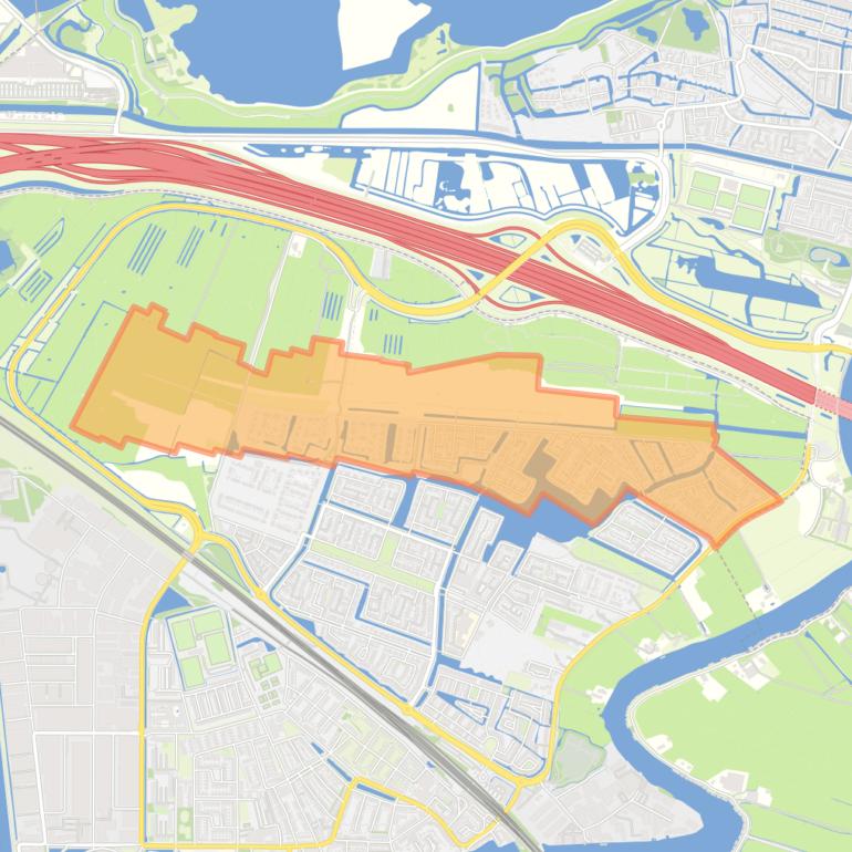 Kaart van de buurt Waterrijk.