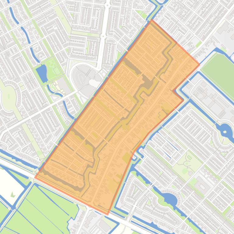 Kaart van de buurt Waterrijk West.